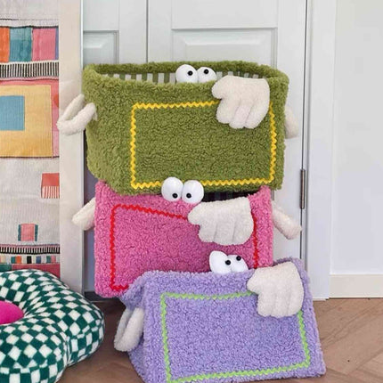 Whimsical Eclectic Big Eyes Plush Cute Laundry Storage Baskets -