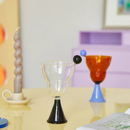 Hand Blown Bonbon Martini Glasses - Unique Whimsical Eclectic Coloured