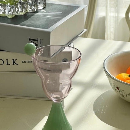 Hand Blown Bonbon Martini Glasses - Unique Whimsical Eclectic Coloured