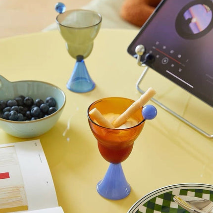 Hand Blown Bonbon Martini Glasses - Unique Whimsical Eclectic Coloured
