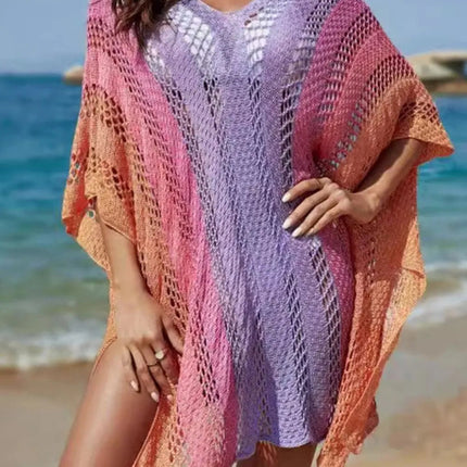 Rainbow Gradient Crochet Cover-Up