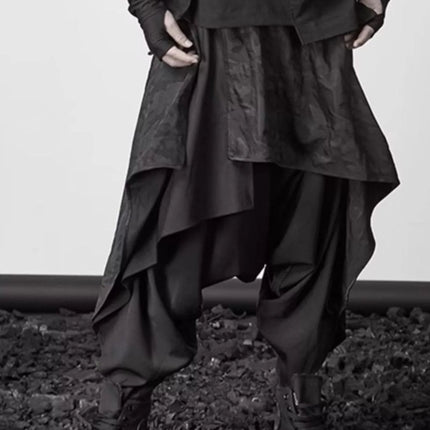 Men's Plus Size Asymmetrical Layered Harem Pants