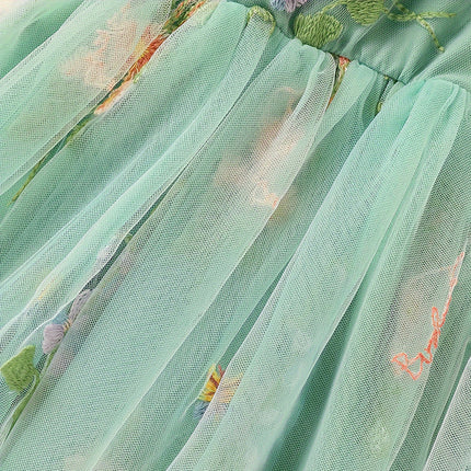 Toddler Girl Dress Sleeveless Floral Playwear Bowknot Tulle Dresses