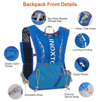 1Pc Sport Hydration Vest Running Backpack With 15oz 50oz Water Bladder