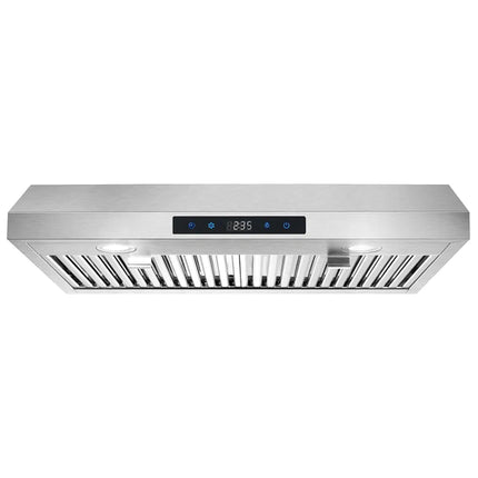 30 Inch Kitchen Under Cabinet Range Hood 3-Speed 600CFM Vent W/LEDs