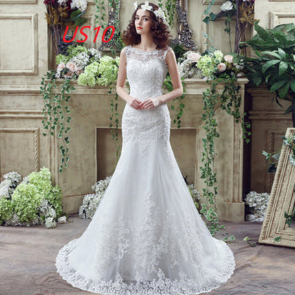 Bride Trailing Wedding Dress sexy Lace Mermaid Wedding DressW