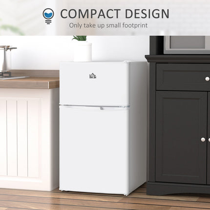 3.2 Cu.Ft Mini Fridge with Freezer, Double Door Compact Refrigerator