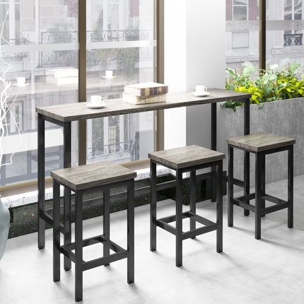 TOPMAx Counter Height Extra Long Dining Table Set With 3 Stools Pub