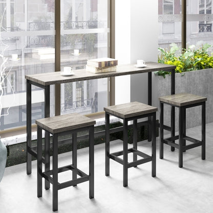 TOPMAx Counter Height Extra Long Dining Table Set With 3 Stools Pub