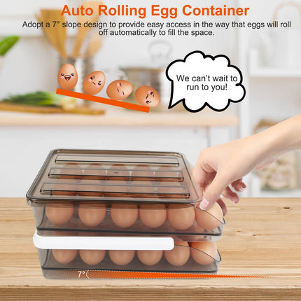 Egg Container Holder For Refrigerator Double Layer Egg Storage Box