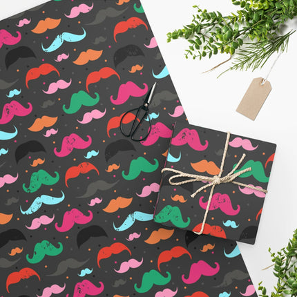 Rainbow Mustache Wrapping Paper