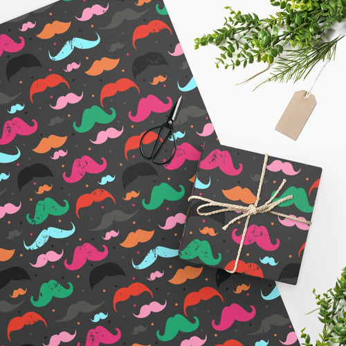 Rainbow Mustache Wrapping Paper
