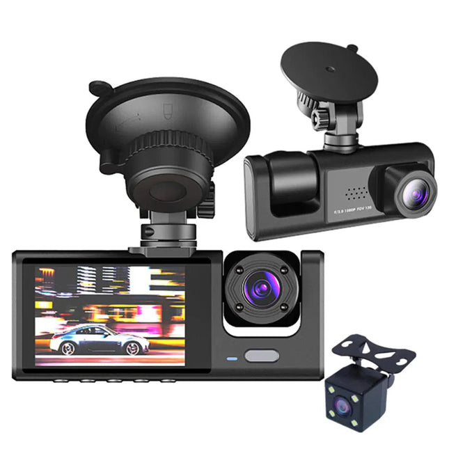 Car Dual Lens Dash Cam HD 1080P Front Rear Inside Video Recorder