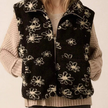 Zip Up Vest Coat with Pockets