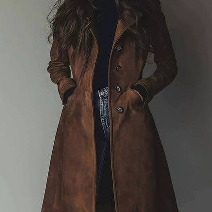 Button Up Long Sleeve Trench Coat