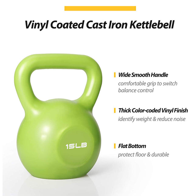 15lbs Kettlebell Set, Strength Training Kettlebells Weight Set For