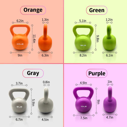 15lbs Kettlebell Set, Strength Training Kettlebells Weight Set For