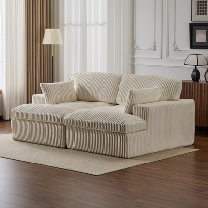 Double Chaise Lounge Chair Indoor,Oversized Upholstered Sleeper Cloud