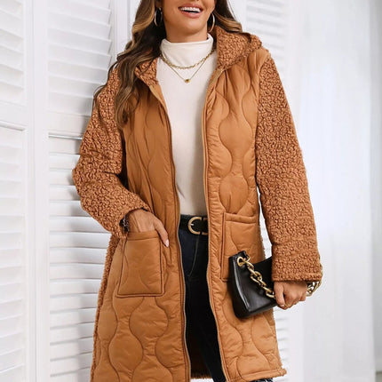 Zip Up Long Sleeve Hooded Outerwear