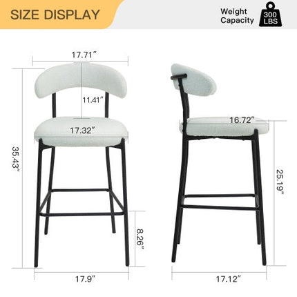 26 Counter Height Bar Stools Teddy Fabric Cover Kitchen Island Counter