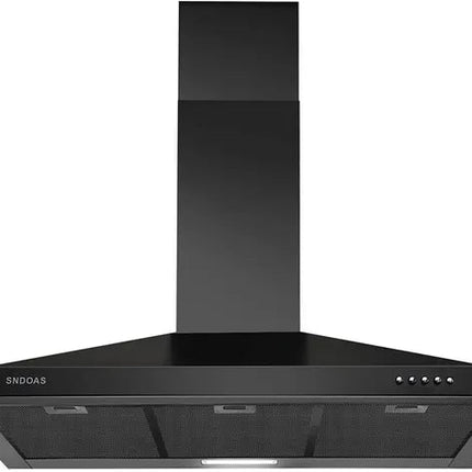 Range Hood 36 Inch Black Wall Mount Range Hood In Black Stainless