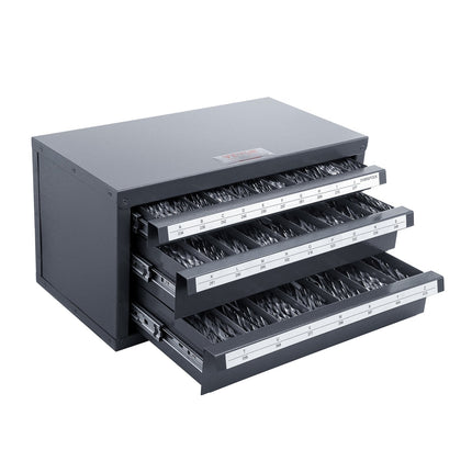 Drill Bit Dispenser Cabinet, Three-Drawer Drill Bit Organizer Cabinet