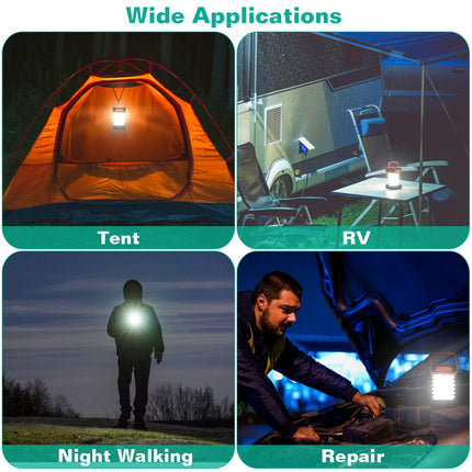 Solar Camping Lantern LED Collapsible Tent Lamp USB Rechargeable
