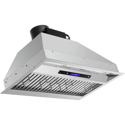 Insert Range Hood, 900CFM 4-Speed, 30 Inch Stainless Steel Built-in