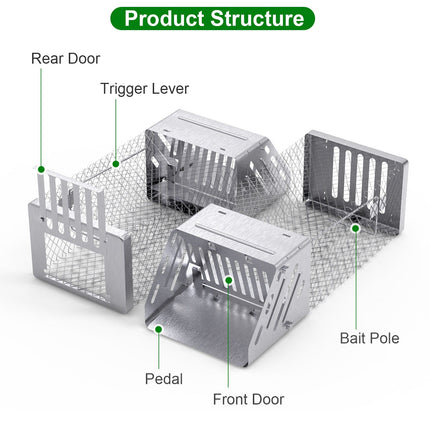 1Pc Automatic Continuous Rat Trap Single Door Mouse Cage Humane Live