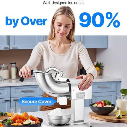 Commercial Ice Crusher 440LBS/H Electric Snow Cone Maker Shaved Ice