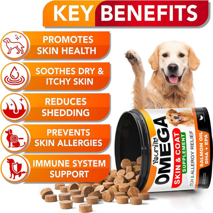 Youmile Omega 3 For Dogs - 120Ct  Fish Oil Treats - Allergy & Itch