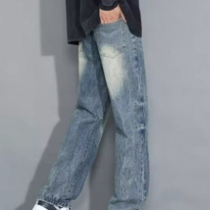 Men's Full Size Wash Loose Fit Jeans Plus Size