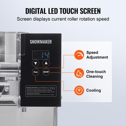 Commercial Snowflake Ice Machine 176LBS/24H Stainless Steel For Ice