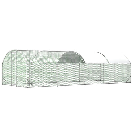 26'x9'x6'Large Metal Chicken Coop,Walk-in Poultry Cage,Chicken Run