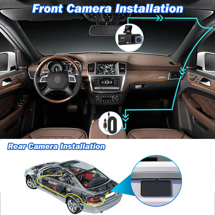 1Pc WiFi FHD 1080P Car Dash Cam 3 Channels Front Rear Inside Dash