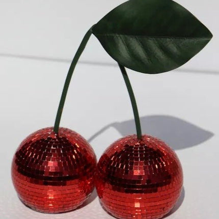 Cherry Disco Ball, Whimsical Dopamine Decor, Quirky Decorative Object