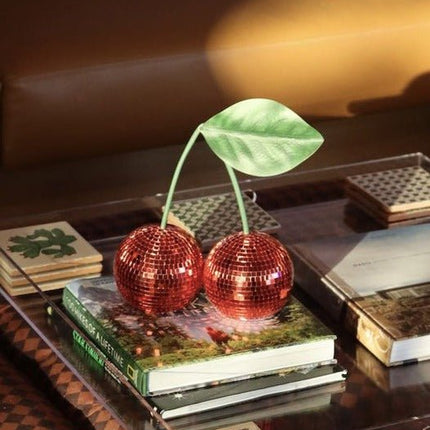 Cherry Disco Ball, Whimsical Dopamine Decor, Quirky Decorative Object