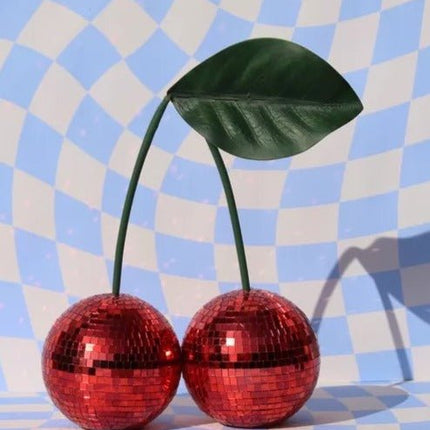 Cherry Disco Ball, Whimsical Dopamine Decor, Quirky Decorative Object