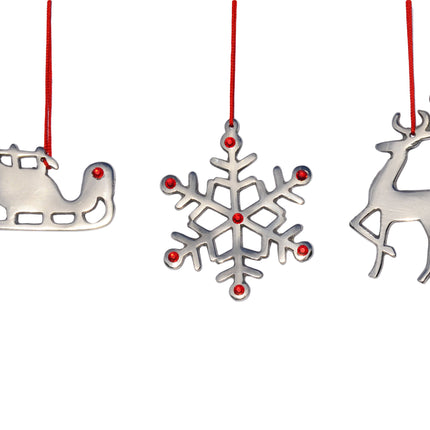 Snowflake Christmas Tree Ornament Decorations Set of 4