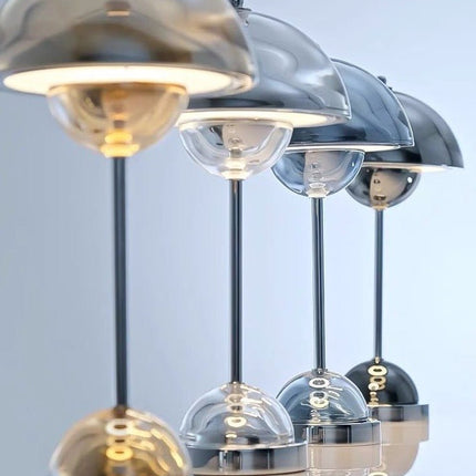 Chrome Flowerpot Dimmable Table Lamp - Modern Nordic Portable Bedside