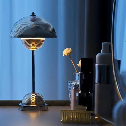 Chrome Flowerpot Dimmable Table Lamp - Modern Nordic Portable Bedside