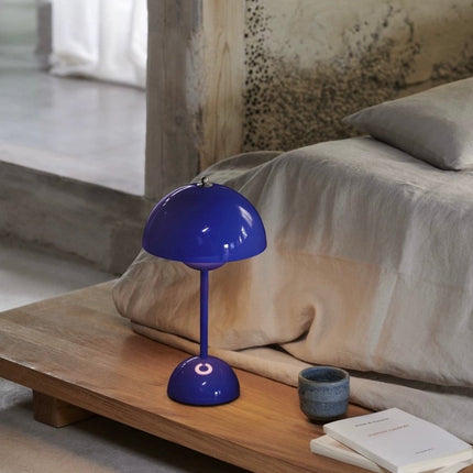 Contemporary Cordless Portable Cute Mushroom Table Lamp, Flowerpot VP9