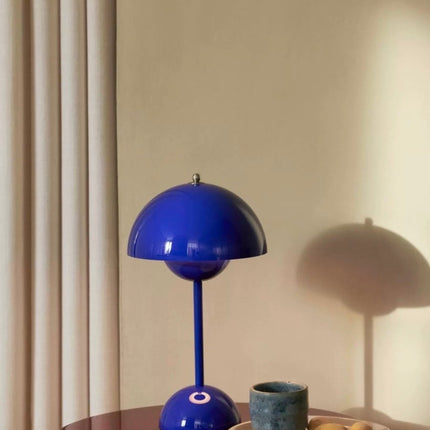 Contemporary Cordless Portable Cute Mushroom Table Lamp, Flowerpot VP9