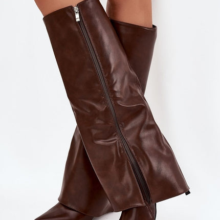 Stylish Brown Leather Over-The Knee Boots