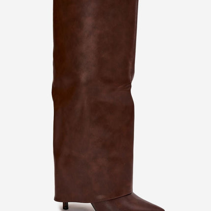 Stylish Brown Leather Over-The Knee Boots
