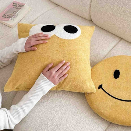 Cute Whimsical Big Eyes Puffy Decorative Throw Pillow