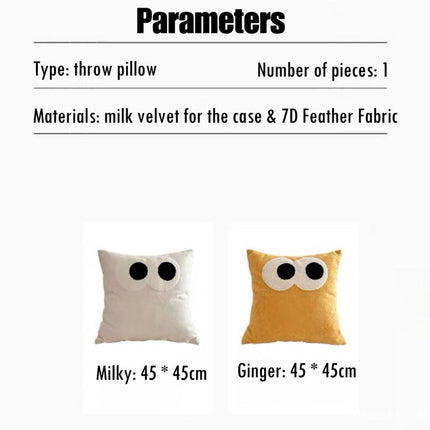Cute Whimsical Big Eyes Puffy Decorative Throw Pillow