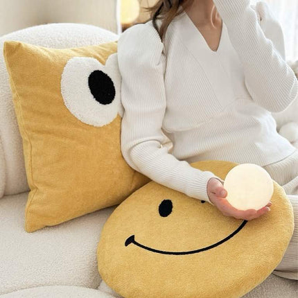 Cute Whimsical Big Eyes Puffy Decorative Throw Pillow