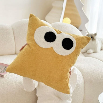Cute Whimsical Big Eyes Puffy Decorative Throw Pillow