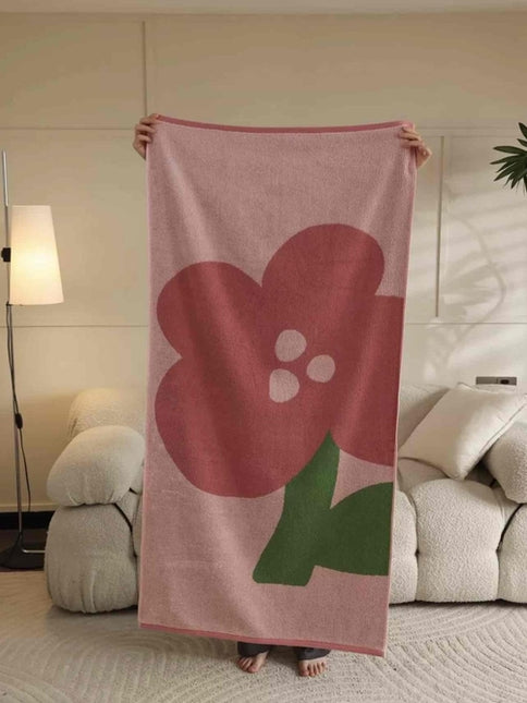 Cute Whimsical Floral Bath Towel - Soft, Absorbent, 100% Staple Cotton